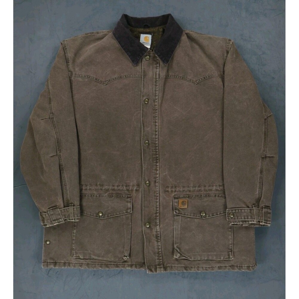 Carhartt C52 CHT Sandstone Duck Coat Mens 2XL Regular Chestnut Vintage Jacket